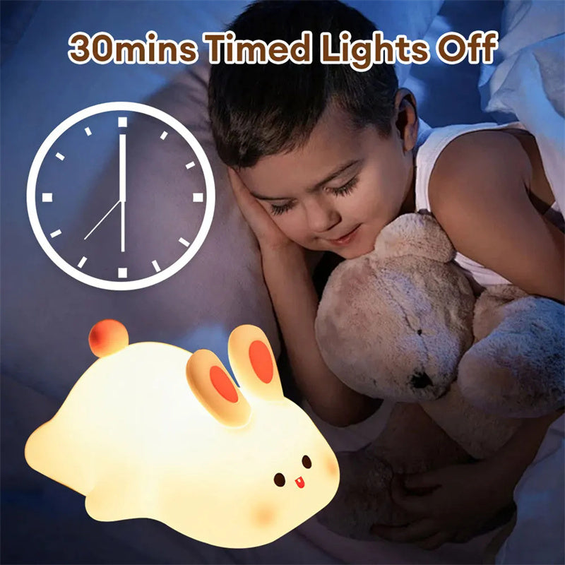 Cute Rabbit with Touch Sensor Adorable Silicone Lamp