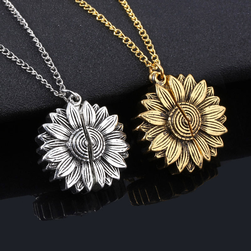 You Are My Sunshine Sunflower Necklace