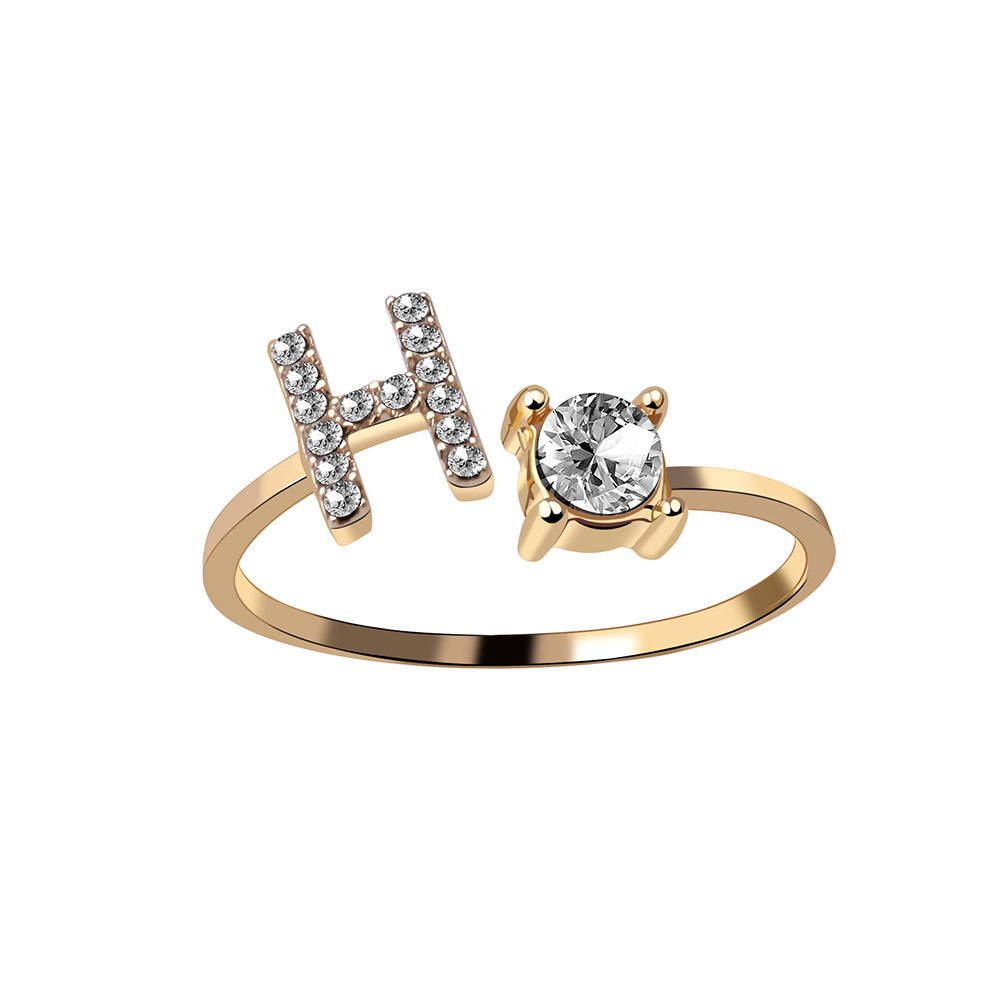 Adjustable 26 Initial Letter Ring