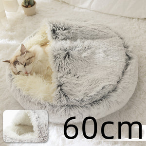 2-in-1 Round Plush Pet Bed