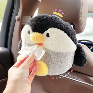 Cute Cartoon Plush Car Armrest Tissue Box