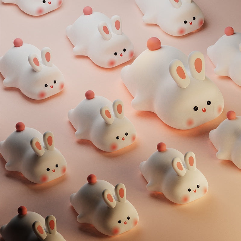 Cute Rabbit with Touch Sensor Adorable Silicone Lamp