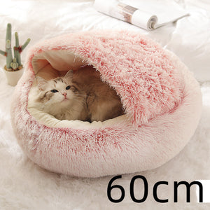 2-in-1 Round Plush Pet Bed