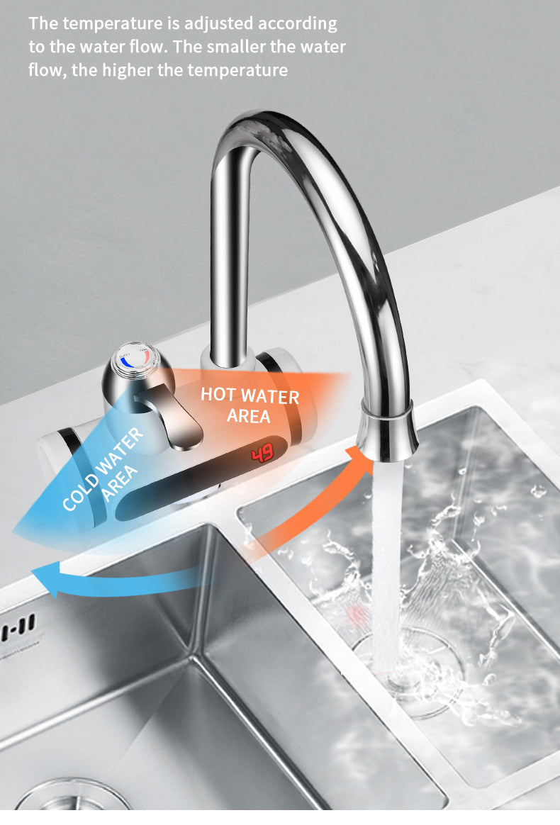 Electric Faucet Water Heater with Temperature Display