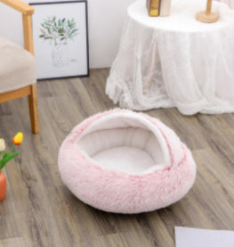 2-in-1 Round Plush Pet Bed