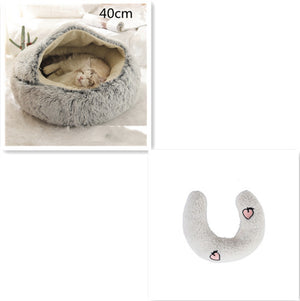 2-in-1 Round Plush Pet Bed