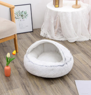 2-in-1 Round Plush Pet Bed