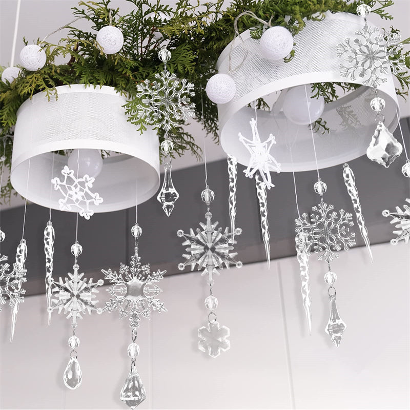 10-Piece Acrylic Snowfall Christmas Tree Ornaments