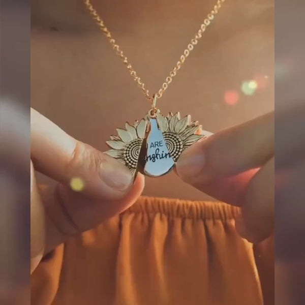 You Are My Sunshine Sunflower Necklace