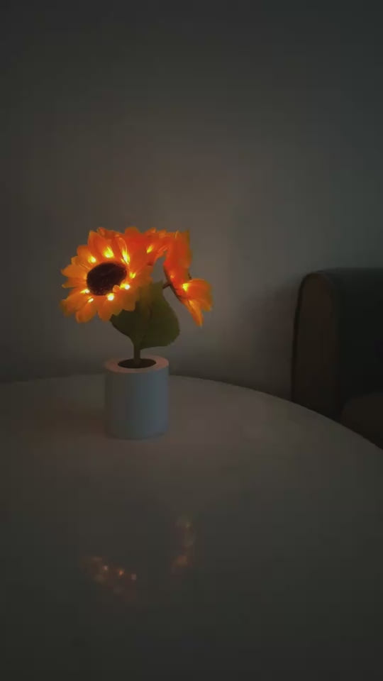 Sunflower Glow Rechargeable LED Table Lamp