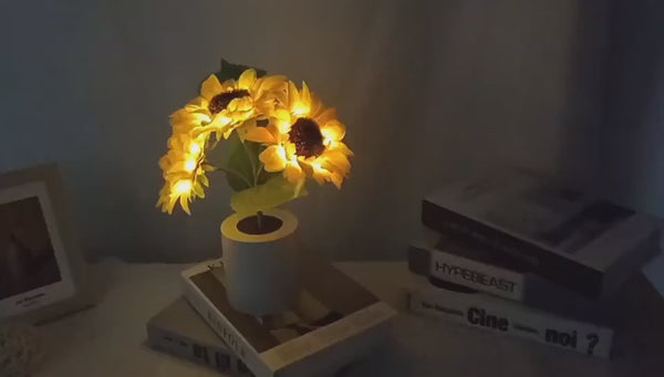 Sunflower Glow Rechargeable LED Table Lamp