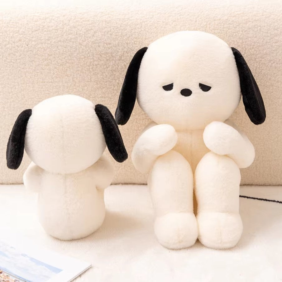 Cute Sad White Dog Plush