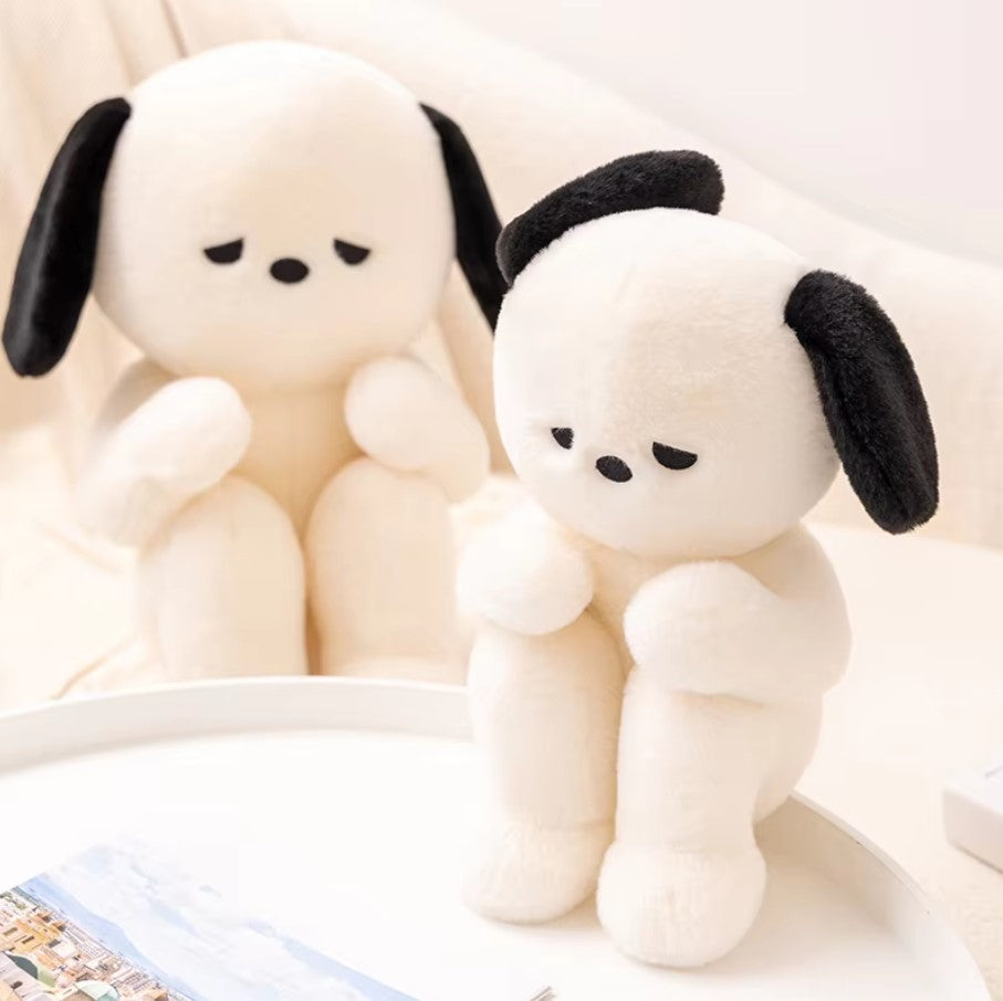 Cute Sad White Dog Plush